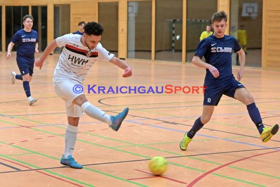 Futsal-Kreismeisterschaften Sinsheim A-Junioren in der Kraichgauhalle in Gemmingen - VFB Eppingen vs JSG Helmstadt/Neckarbischofsheim/Reichartshausen (© Siegfried Lörz)